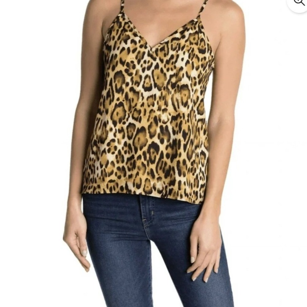 Abound Womens Leopard Print V-Neck Camisole Tank Top Adjustable Straps Small NEW